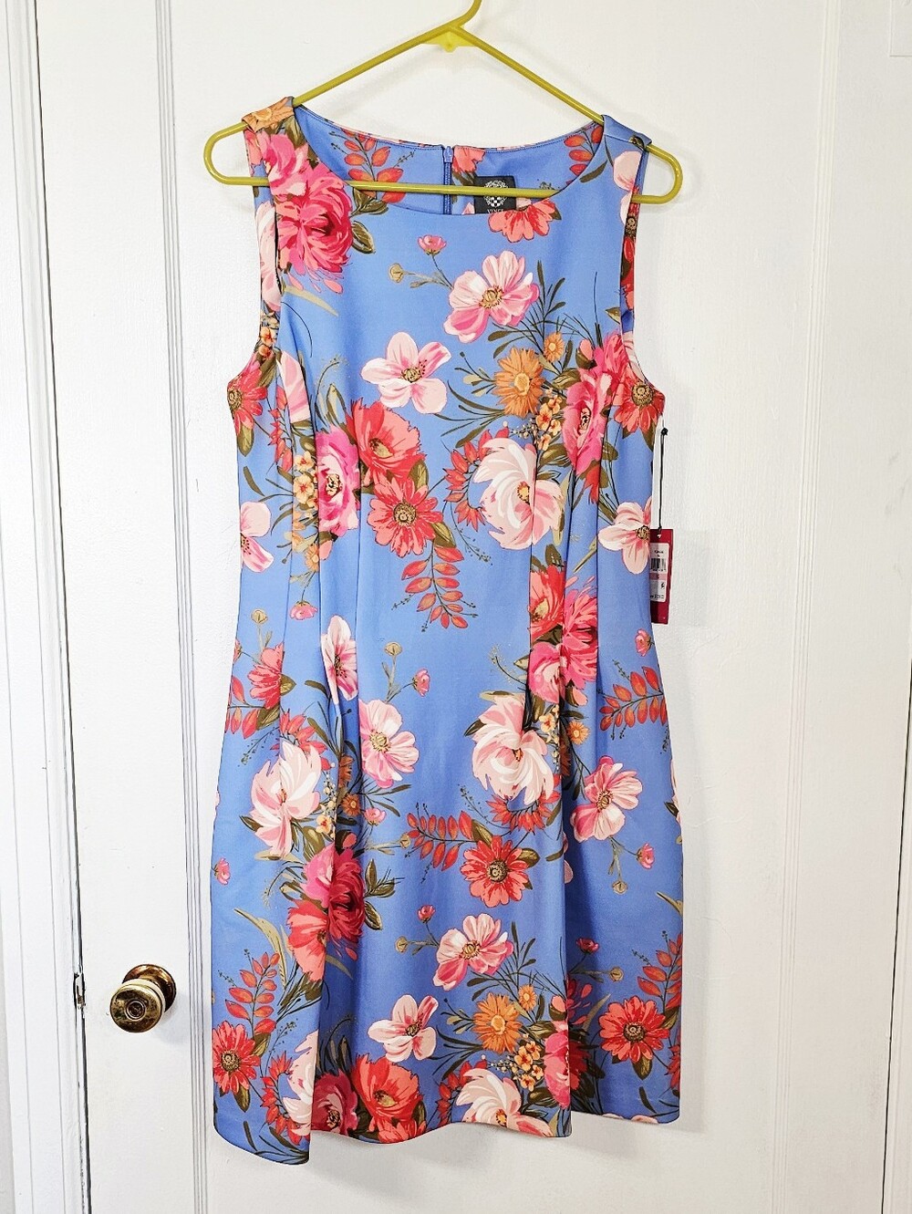 Vince Camuto Floral Print Sleeveless Midi Dress